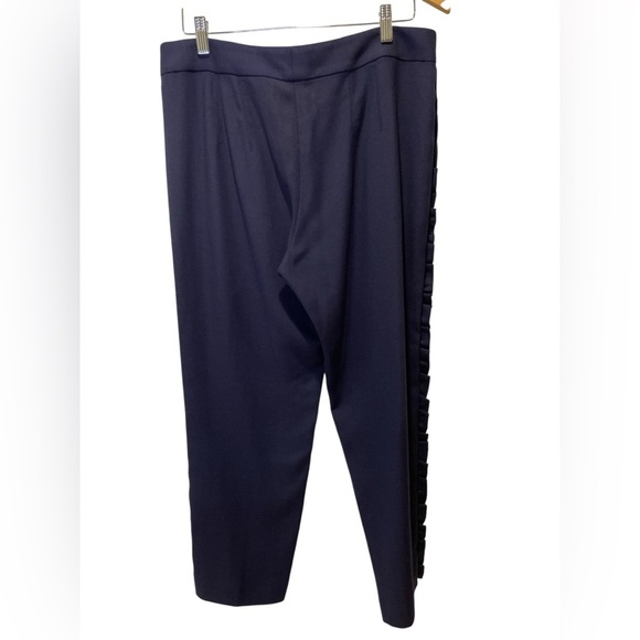 Club Monaco Navy Ruffle-Trim Pants size 8 - Picture 3 of 5
